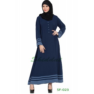 A-line casual abaya in Navy Blue 